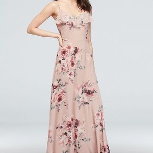 Chiffon Floral Print Dress with Spaghetti Straps - Size 4